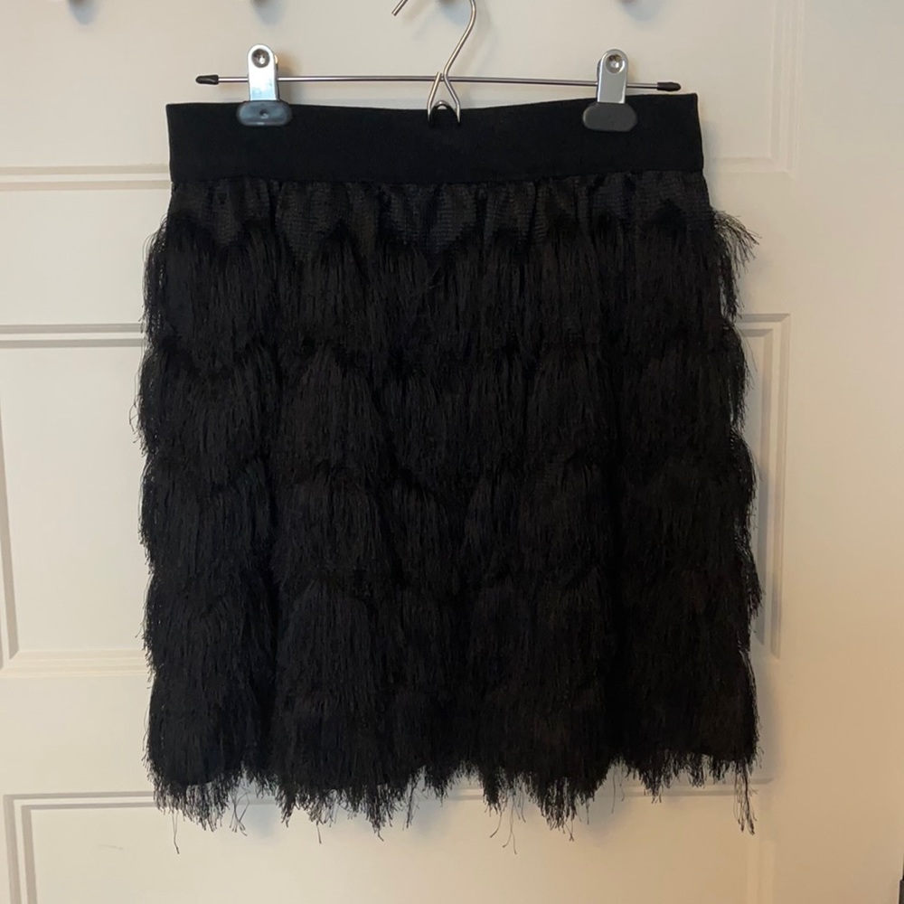 Banana Republic black feather mini skirt